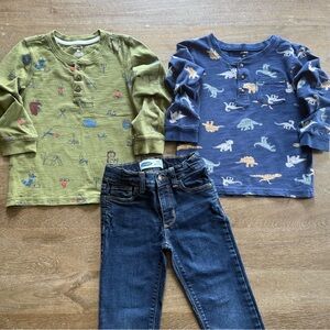 🐻 2/$25 • Bundle • Adventure & Dino Long Sleeved Tees + Skinny Jeans
